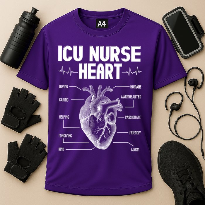 ICU Nurse Heart Cooling Performance Crew T-Shirt