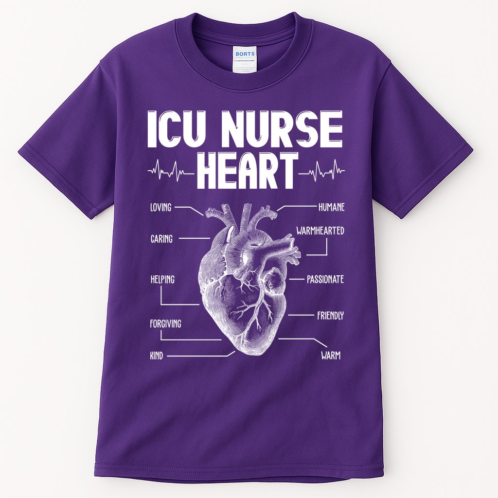 ICU Nurse Heart Tall T-Shirt