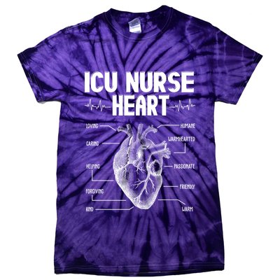 ICU Nurse Heart Tie-Dye T-Shirt
