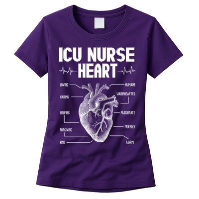 ICU Nurse Heart Womens T-Shirt