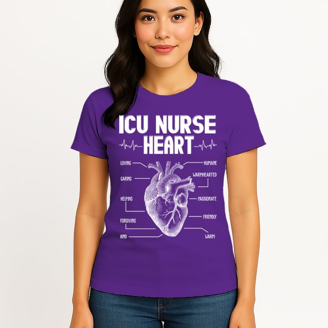 ICU Nurse Heart Womens T-Shirt