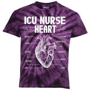 ICU Nurse Heart Kids Tie-Dye T-Shirt