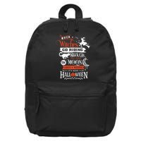 Its Near Halloween Witches Go Riding Festive 16 in Basic Backpack