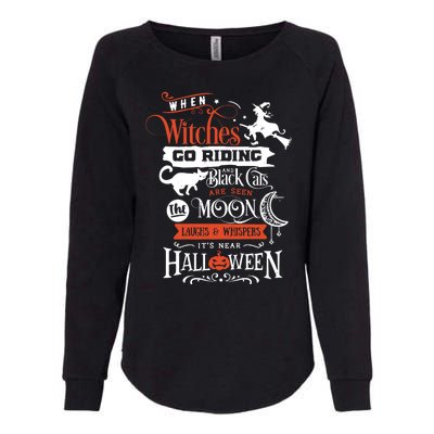 Its Near Halloween Witches Go Riding Festive Womens California Wash Sweatshirt