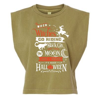 Its Near Halloween Witches Go Riding Festive Garment-Dyed Women's Muscle Tee