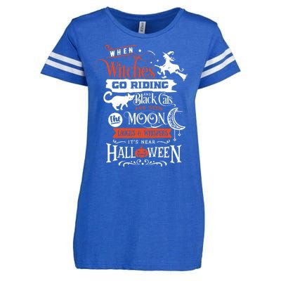 Its Near Halloween Witches Go Riding Festive Enza Ladies Jersey Football T-Shirt