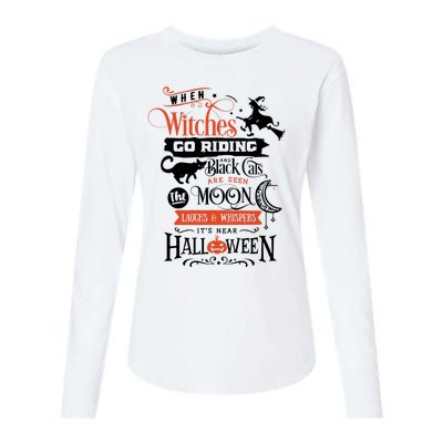 Its Near Halloween Witches Go Riding Festive Womens Cotton Relaxed Long Sleeve T-Shirt