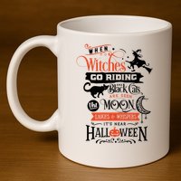 Its Near Halloween Witches Go Riding Festive 11oz C Handle Ceramic Mug