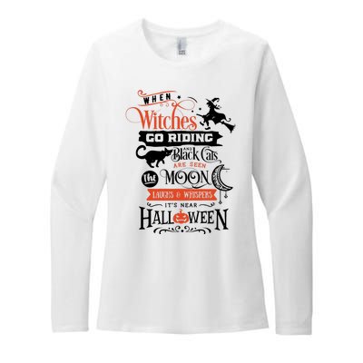 Its Near Halloween Witches Go Riding Festive Womens CVC Long Sleeve Shirt