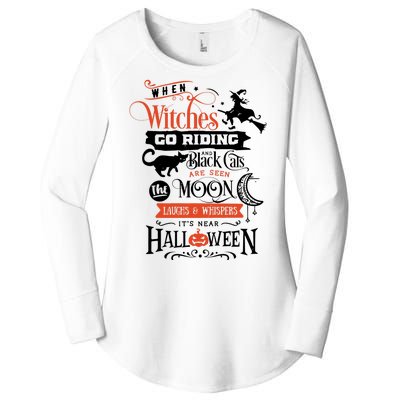 Its Near Halloween Witches Go Riding Festive Women's Perfect Tri Tunic Long Sleeve Shirt