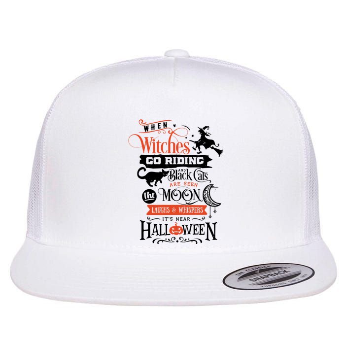 Its Near Halloween Witches Go Riding Festive Flat Bill Trucker Hat