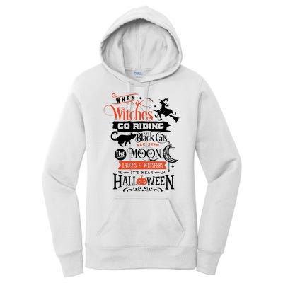 Its Near Halloween Witches Go Riding Festive Women's Pullover Hoodie