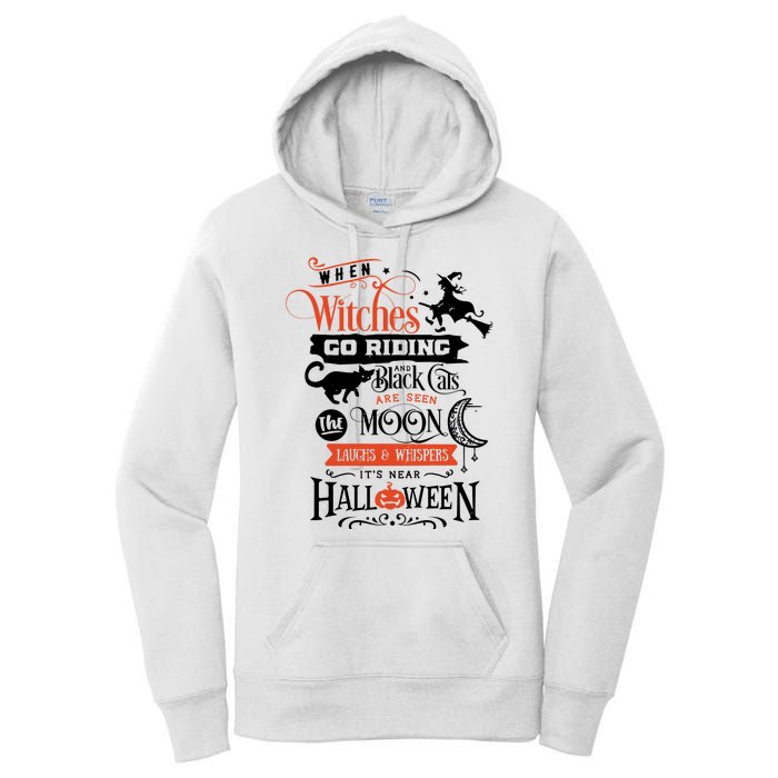 Its Near Halloween Witches Go Riding Festive Women's Pullover Hoodie