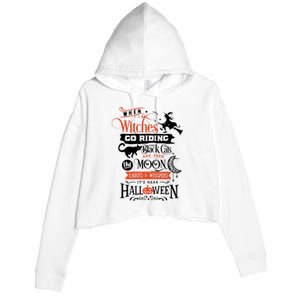 Its Near Halloween Witches Go Riding Festive Crop Fleece Hoodie