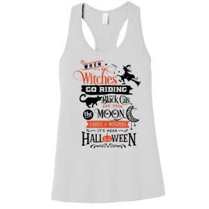 Its Near Halloween Witches Go Riding Festive Women's Racerback Tank