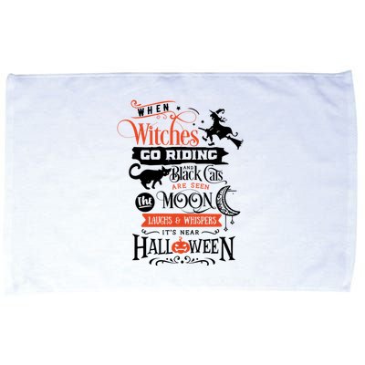 Its Near Halloween Witches Go Riding Festive Microfiber Hand Towel