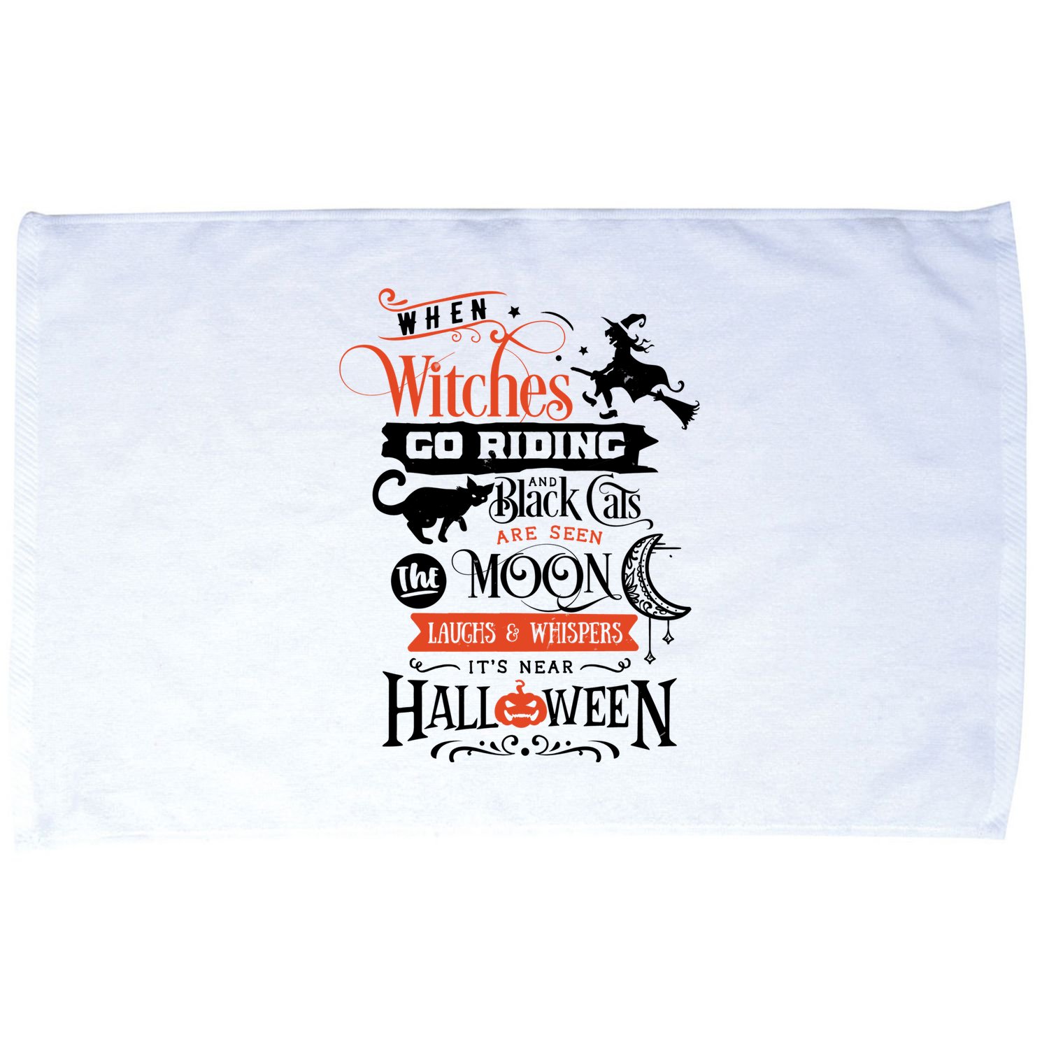 Its Near Halloween Witches Go Riding Festive Microfiber Hand Towel