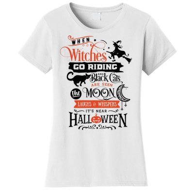 Its Near Halloween Witches Go Riding Festive Women's T-Shirt