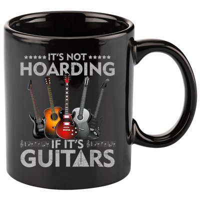 It's Not Hoarding If Its Guitars Vintage 11oz C Handle Ceramic Mug