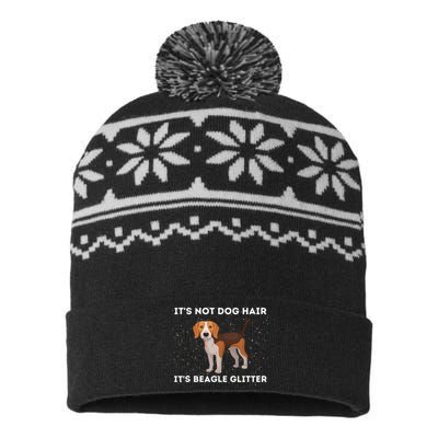 It's Not Hair It's Beagle Glitter Dog Lover USA-Made Snowflake Beanie