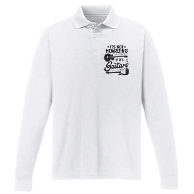 Its Not Hoarding If Its Guitars Player Funny Guitarist Performance Long Sleeve Polo