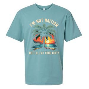 IM Not Haitian But ILl Eat Your Kitty Coconut Tree Gift Sueded Cloud Jersey T-Shirt