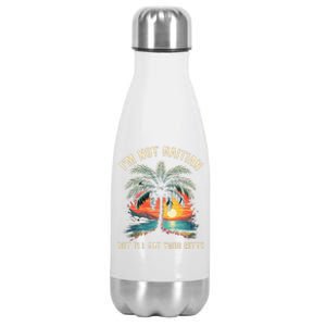 IM Not Haitian But ILl Eat Your Kitty Coconut Tree Gift Stainless Steel Insulated Water Bottle