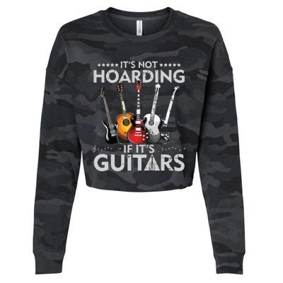 Its Not Hoarding If Its Guitars Vintage Cropped Pullover Crew