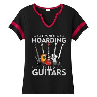 Its Not Hoarding If Its Guitars Vintage Ladies Halftime Notch Neck Tee