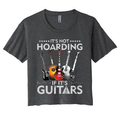 Its Not Hoarding If Its Guitars Vintage Women's Crop Top Tee