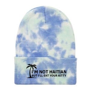 IM Not Haitian But ILl Eat Your Kitty Coconut Tree Tie Dye 12in Knit Beanie