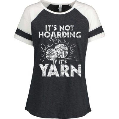 Its Not Hoarding If Its Yarn Knitting Knitter Crocheting Enza Ladies Jersey Colorblock Tee