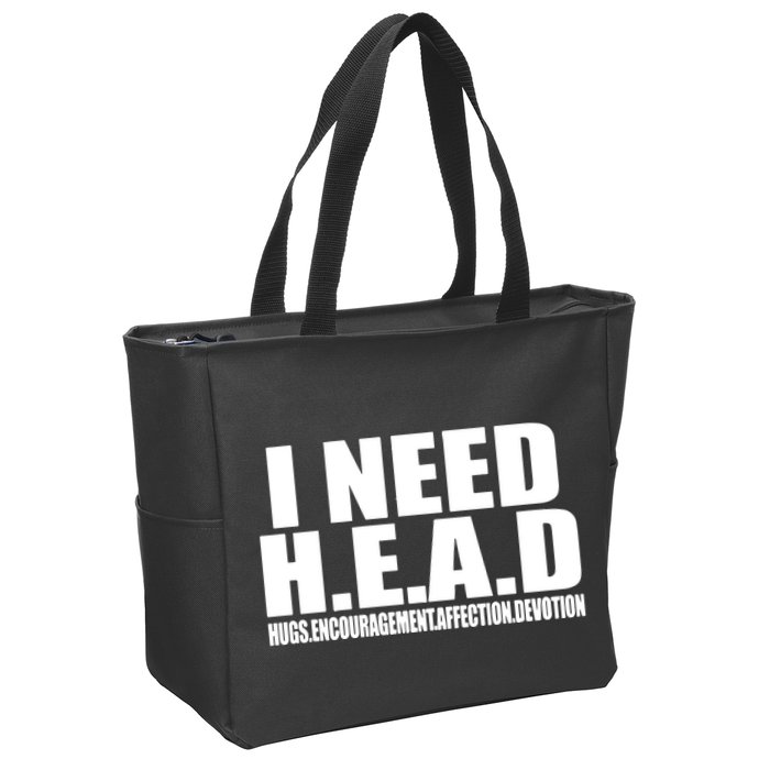 I Need Head Oddly Specific Zip Tote Bag