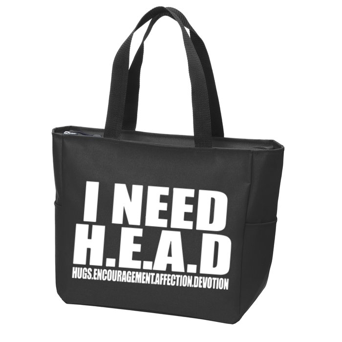 I Need Head Oddly Specific Zip Tote Bag