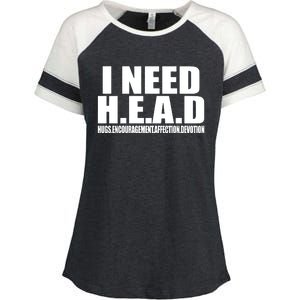 I Need Head Oddly Specific Enza Ladies Jersey Colorblock Tee