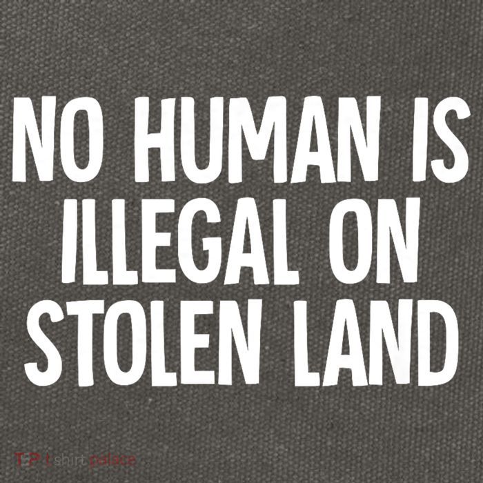 Indigenous No Human Is Illegal On Stolen Land Cotton Canvas Backpack