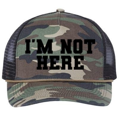 Im Not Here Funny Im Not Here Retro Rope Trucker Hat Cap