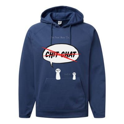 “I’M Not Here To Chit Chat” Funny Sarcastic Motivational Performance Fleece Hoodie