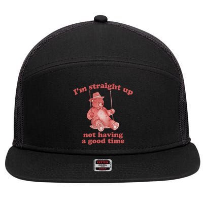 I'm Not Having A Good Time Bear Meme – Funny Bear, Relatable Humor 7 Panel Mesh Trucker Snapback Hat