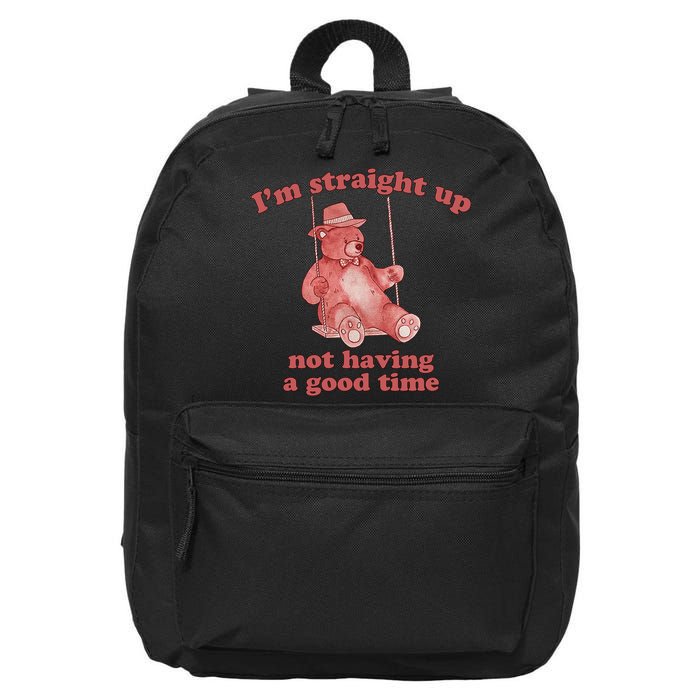 I'm Not Having A Good Time Bear Meme – Funny Bear, Relatable Humor 16 in Basic Backpack