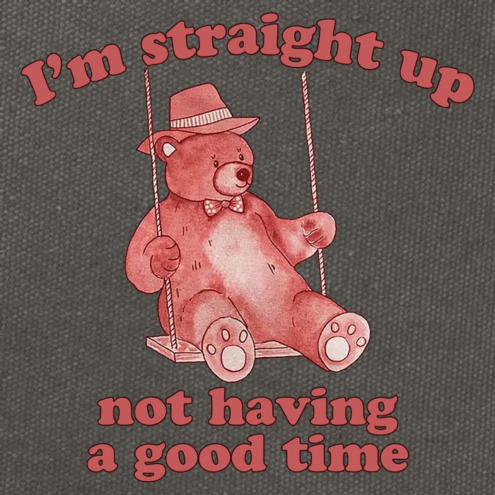 I'm Not Having A Good Time Bear Meme – Funny Bear, Relatable Humor Cotton Canvas Backpack