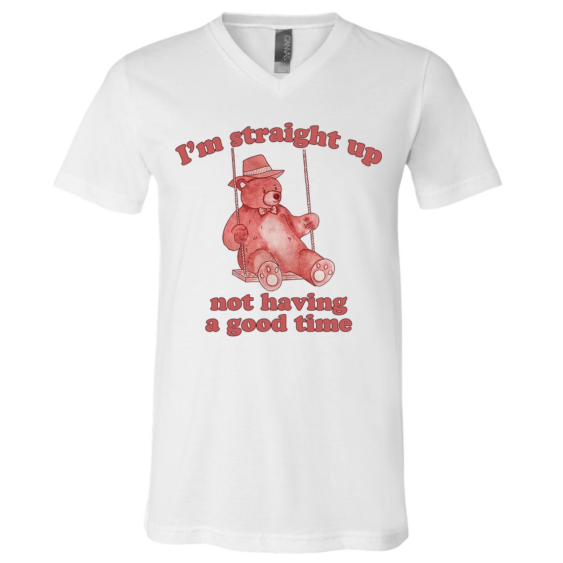 I'm Not Having A Good Time Bear Meme – Funny Bear, Relatable Humor V-Neck T-Shirt
