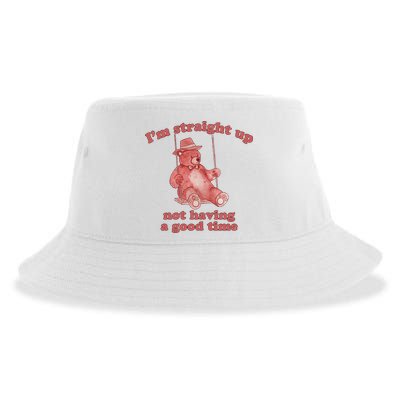 I'm Not Having A Good Time Bear Meme – Funny Bear, Relatable Humor Sustainable Bucket Hat