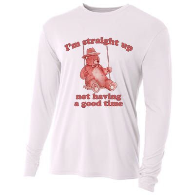 I'm Not Having A Good Time Bear Meme – Funny Bear, Relatable Humor Cooling Performance Long Sleeve Crew