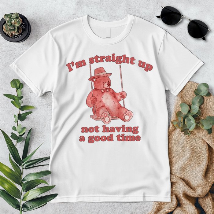 I'm Not Having A Good Time Bear Meme – Funny Bear, Relatable Humor Premium T-Shirt