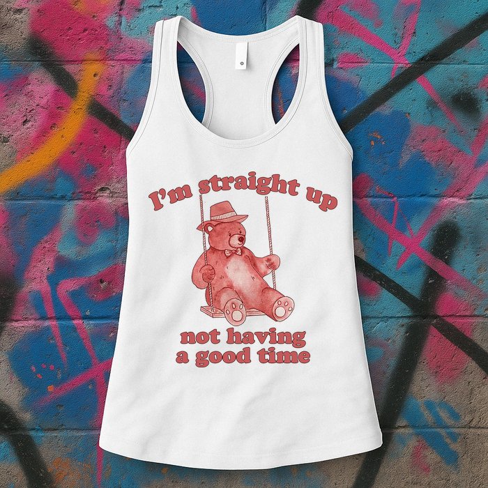 I'm Not Having A Good Time Bear Meme – Funny Bear, Relatable Humor Womens Tank Top