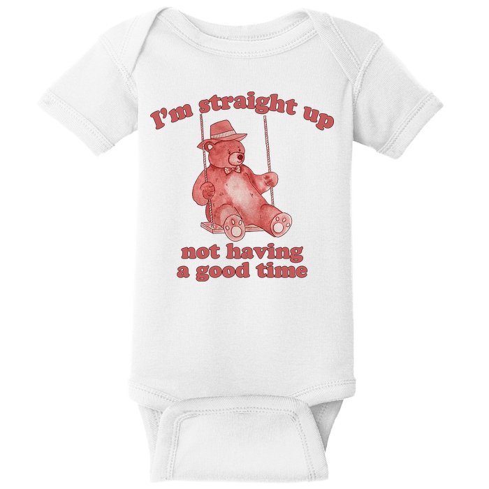 I'm Not Having A Good Time Bear Meme – Funny Bear, Relatable Humor Baby Bodysuit