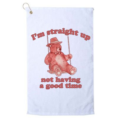 I'm Not Having A Good Time Bear Meme – Funny Bear, Relatable Humor Golf Towel