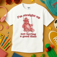 I'm Not Having A Good Time Bear Meme – Funny Bear, Relatable Humor Kids T-Shirt