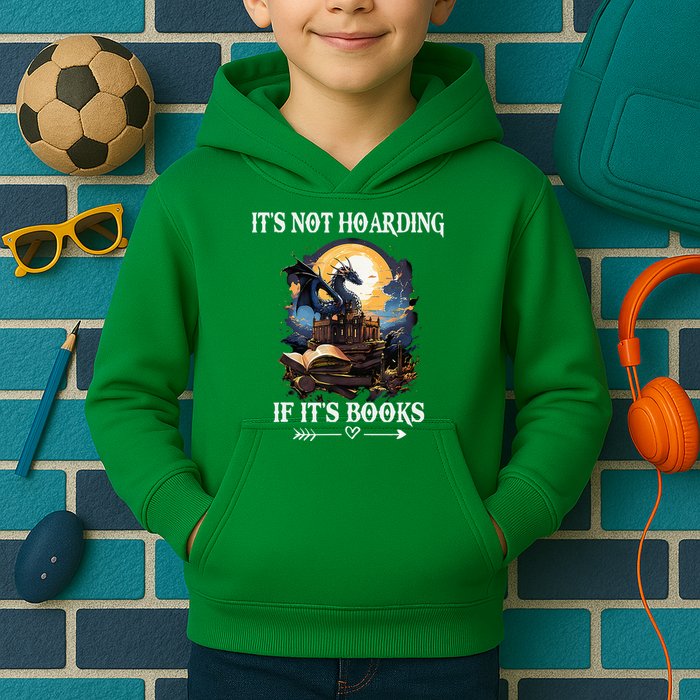 ItS Not Hoarding If ItS Books Funny Nerd Dragon Lover Kids Hoodie